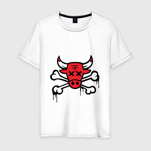 Мужская футболка Chicago Bulls (череп) / Белый – фото 1