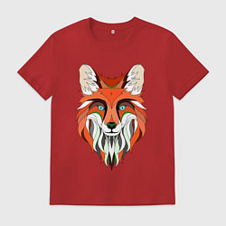 Футболка хлопковая мужская Дизайнерская лиса, цвет: красный