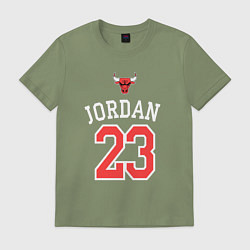 Футболка хлопковая мужская Jordan 23, цвет: авокадо