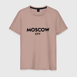 Футболка хлопковая мужская Moscow City, цвет: пыльно-розовый