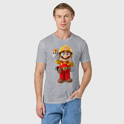 Футболка хлопковая мужская Super Mario, цвет: меланж — фото 2