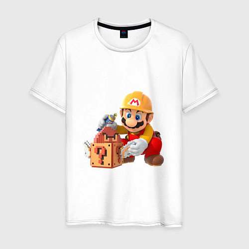 Мужская футболка Super Mario: Builder / Белый – фото 1
