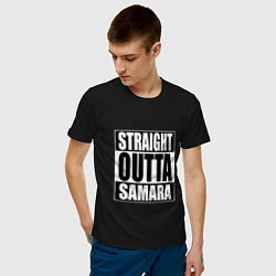 Футболка хлопковая мужская Straight Outta Samara, цвет: черный — фото 2
