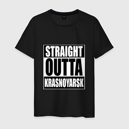 Мужская футболка Straight Outta Krasnoyarsk / Черный – фото 1