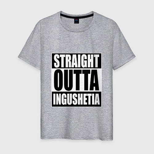 Мужская футболка Straight Outta Ingushetia / Меланж – фото 1