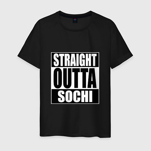 Мужская футболка Straight Outta Sochi / Черный – фото 1