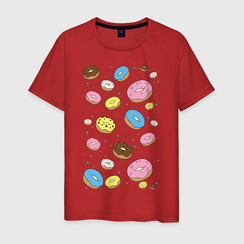 Мужская футболка Пончики / Красный – фото 1