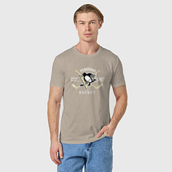 Футболка хлопковая мужская Pittsburgh Penguins: Est.1967, цвет: миндальный — фото 2