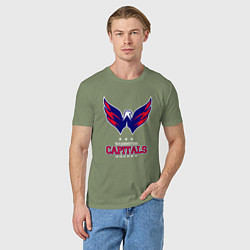 Футболка хлопковая мужская Washington Capitals, цвет: авокадо — фото 2