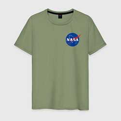 Футболка хлопковая мужская NASA, цвет: авокадо