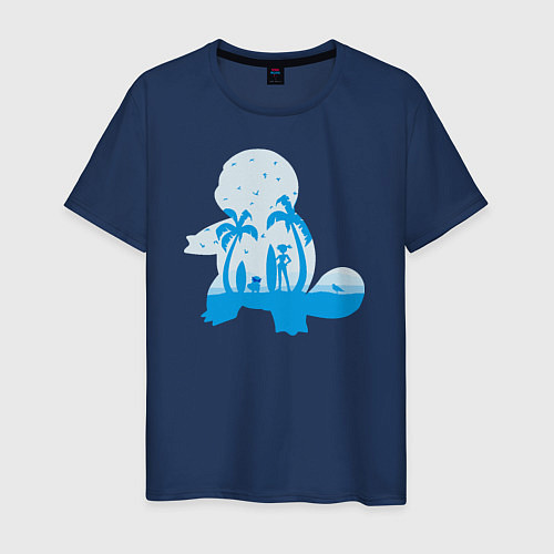 Мужская футболка Squirtle Shadow / Тёмно-синий – фото 1
