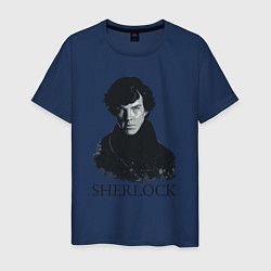 Футболка хлопковая мужская Sherlock Art, цвет: тёмно-синий