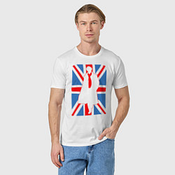 Футболка хлопковая мужская Sherlock Holmes Union Jack, цвет: белый — фото 2