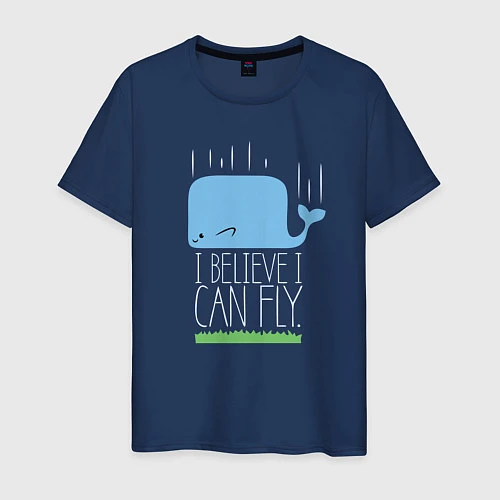 Мужская футболка I believe i can fly / Тёмно-синий – фото 1