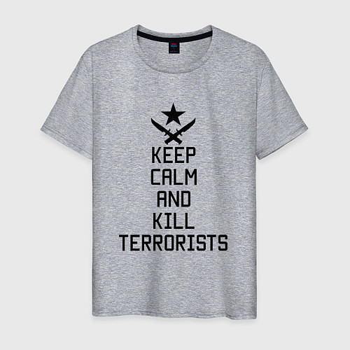 Мужская футболка Keep Calm & Kill Terrorists / Меланж – фото 1