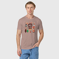 Футболка хлопковая мужская Moscow Pack, цвет: пыльно-розовый — фото 2