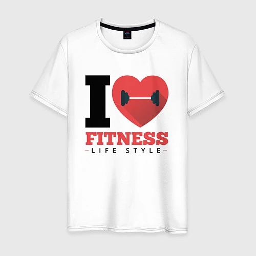 Мужская футболка I love Fitness / Белый – фото 1