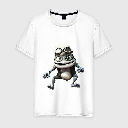 Мужская футболка Сумасшедшая лягушка гонщик / Белый – фото 1