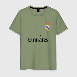 Футболка хлопковая мужская Real Madrid: Fly Emirates, цвет: авокадо