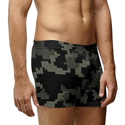 Трусы-боксеры мужские Камуфляж пиксельный: черный/серый, цвет: 3D-принт — фото 2