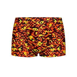 Трусы-боксеры мужские Камуфляж пиксельный: оранжевый/желтый, цвет: 3D-принт