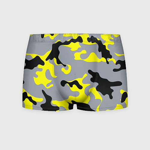 Мужские трусы Yellow & Grey Camouflage / 3D-принт – фото 1