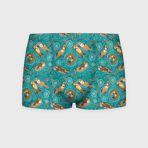 Мужские трусы Весёлые выдры - семейство / 3D-принт – фото 1