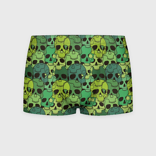 Мужские трусы Зеленые черепа - паттерн / 3D-принт – фото 1