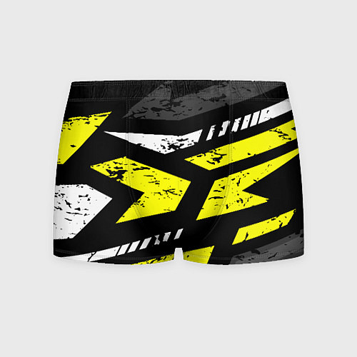 Мужские трусы Black yellow abstract sport style / 3D-принт – фото 1