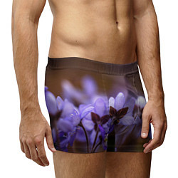 Трусы-боксеры мужские Хрупкий цветок фиалка, цвет: 3D-принт — фото 2