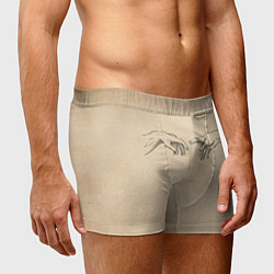 Трусы-боксеры мужские Сотворение Адама - гранж, цвет: 3D-принт — фото 2