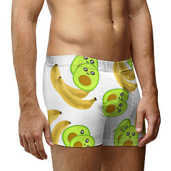 Трусы-боксеры мужские Банан и Авокадо, цвет: 3D-принт — фото 2