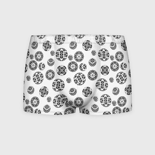 Мужские трусы Черно-белый геометрический узор / 3D-принт – фото 1
