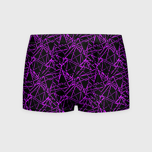Мужские трусы Фиолетово-черный абстрактный узор / 3D-принт – фото 1