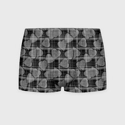 Трусы-боксеры мужские Черно-серый клетчатый узор, цвет: 3D-принт