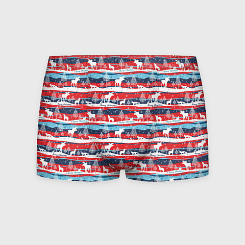Мужские трусы Merry Christmas лесные звери / 3D-принт – фото 1