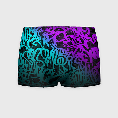 Мужские трусы НЕОНОВОЕ ГРАФФИТИ NEON / 3D-принт – фото 1