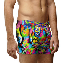 Трусы-боксеры мужские Тигр в стиле поп-арт, цвет: 3D-принт — фото 2
