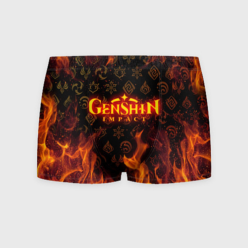 Мужские трусы GENSHIN IMPACT FIRE SYMBOL ОГНЕННАЯ СТИХИЯ / 3D-принт – фото 1
