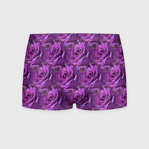 Мужские трусы Фиолетовые цветы паттерн / 3D-принт – фото 1