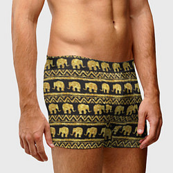 Трусы-боксеры мужские Золотые слоны, цвет: 3D-принт — фото 2
