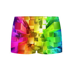 Трусы-боксеры мужские Геометрический паттерн 3D Neon, цвет: 3D-принт