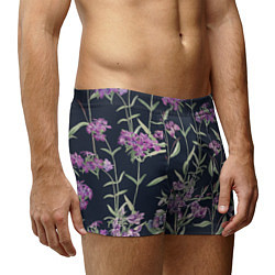 Трусы-боксеры мужские Цветы Фиолетовые, цвет: 3D-принт — фото 2