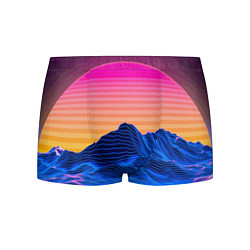 Трусы-боксеры мужские Vaporwave Mountains Психоделика Неон, цвет: 3D-принт