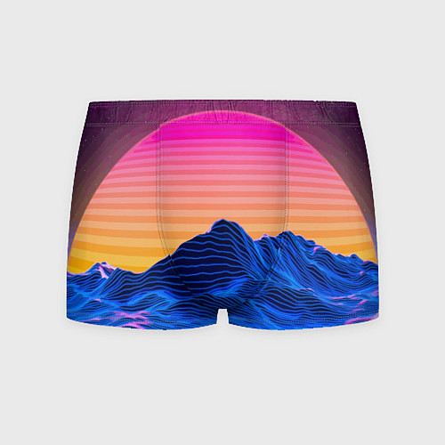 Мужские трусы Vaporwave Mountains Психоделика Неон / 3D-принт – фото 1