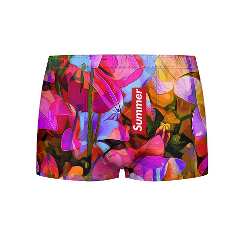 Мужские трусы Красочный летний цветочный паттерн Summer color pa / 3D-принт – фото 1