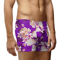 Трусы-боксеры мужские Цветы Фиолетовый Цветок, цвет: 3D-принт — фото 2
