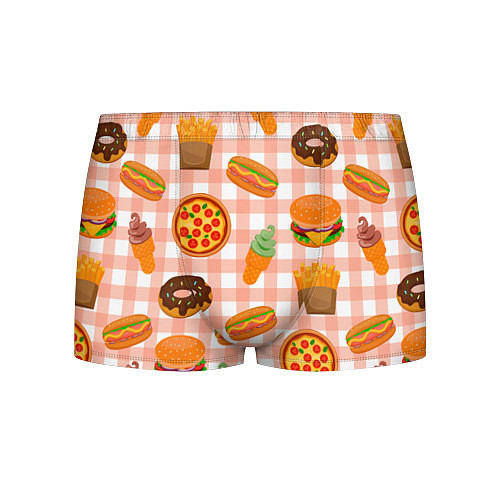 Мужские трусы PIZZA DONUT BURGER FRIES ICE CREAM pattern / 3D-принт – фото 1