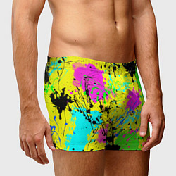 Трусы-боксеры мужские Абстрактная картина в разноцветный неоновых тонах, цвет: 3D-принт — фото 2