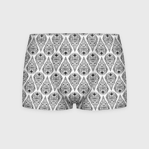 Мужские трусы Черно-белый геометрический узор Арт деко / 3D-принт – фото 1